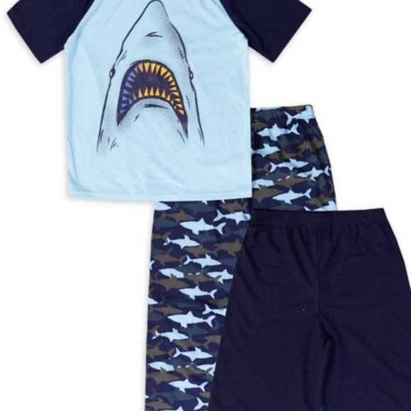 NWT 10 12 jellifish kids sharks pajamas camouflage